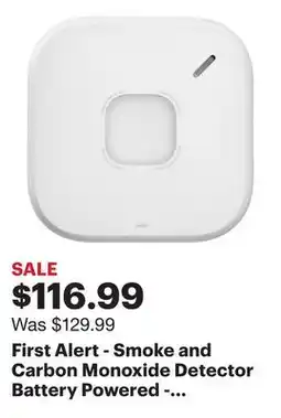 Best Buy First Alert - Smoke and Carbon Monoxide Detector Battery Powered - White offer