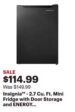 Best Buy Insignia - 2.7 Cu. Ft. Mini Fridge with Door Storage and ENERGY STAR Certification - Black offer