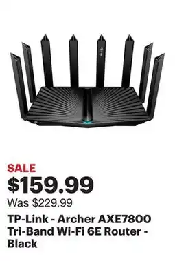 Best Buy TP-Link - Archer AXE7800 Tri-Band Wi-Fi 6E Router - Black offer