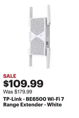 Best Buy TP-Link - BE6500 Wi-Fi 7 Range Extender - White offer