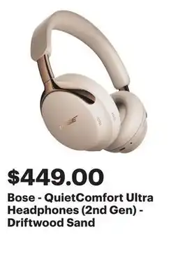 Best Buy Bose - QuietComfort Ultra Headphones (2nd Gen) - Driftwood Sand offer