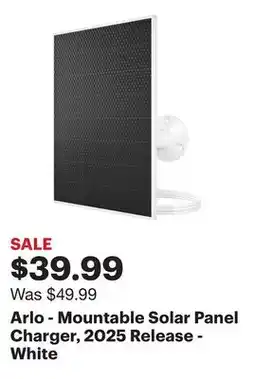 Best Buy Arlo - Mountable Solar Panel Charger, 2025 Release - White offer
