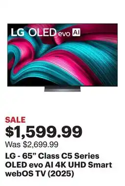 Best Buy LG - 65 Class C5 Series OLED evo AI 4K UHD Smart webOS TV (2025) offer