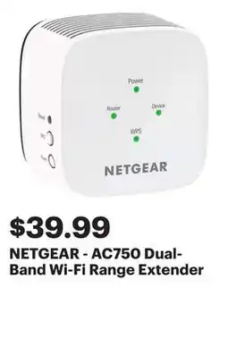 Best Buy NETGEAR - AC750 Dual-Band Wi-Fi Range Extender offer