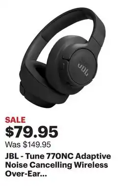 Best Buy JBL - Tune 770NC Adaptive Noise Cancelling Wireless Over-Ear Headphone - 2024 - Black offer