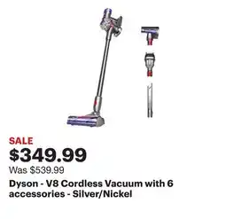 Best Buy Dyson - V8 Cordless Vacuum with 6 accessories - Silver/Nickel offer