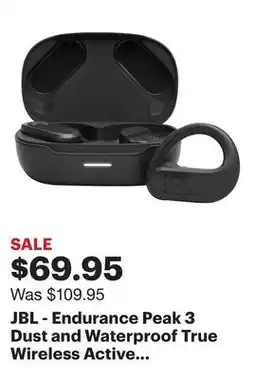 Best Buy JBL - Endurance Peak 3 Dust and Waterproof True Wireless Active Earbuds - 2023 - Black offer