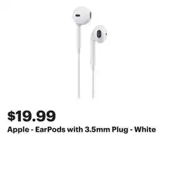 Best Buy Apple - EarPods with 3.5mm Plug - White offer