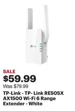 Best Buy TP-Link - TP- Link RE505X AX1500 Wi-Fi 6 Range Extender - White offer