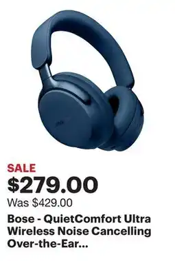 Best Buy Bose - QuietComfort Ultra Wireless Noise Cancelling Over-the-Ear Headphones - Lunar Blue offer