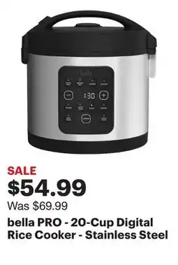 Best Buy bella PRO - 20-Cup Digital Rice Cooker - Stainless Steel offer