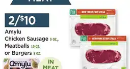 Heinen's Amylu Chicken Sausage 9 OZ., Meatballs 10 OZ. or Burgers 8 OZ offer