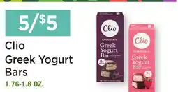 Heinen's Clio Greek Yogurt Bars offer