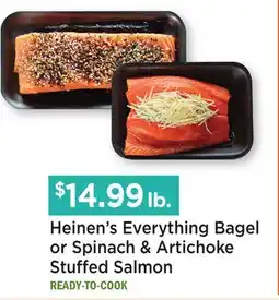 Heinen's Heinen's Everything Bagel or Spinach & Artichoke Stuffed Salmon offer