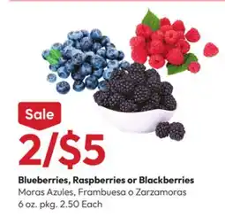 Stater Bros Blueberries, Raspberries or Blackberries offer