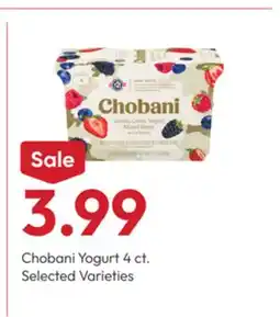 Stater Bros Chobani Yogurt offer