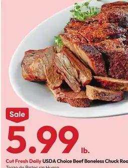 Stater Bros USDA Choice Beef Boneless Chuck Roast or Steak offer