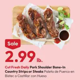 Stater Bros Pork Shoulder Bone-In Country Strips or Steak offer