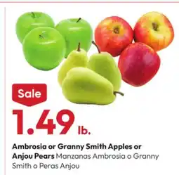 Stater Bros Ambrosia or Granny Smith Apples or Anjou Pears offer
