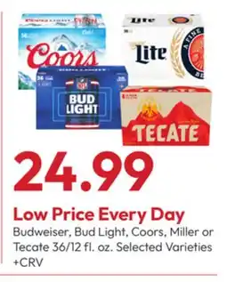 Stater Bros Budweiser, Bud Light, Coors, Miller or Tecate offer