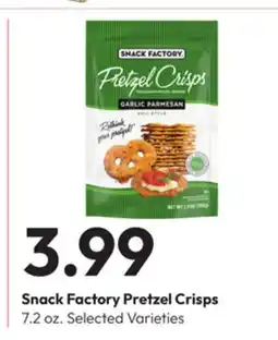 Stater Bros Snack Factory Pretzel Crisps offer