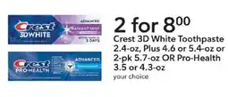 Publix Crest 3D White Toothpaste offer