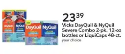 Publix Vicks DayQuil & NyQuil Severe Combo bottles or LiquiCaps offer