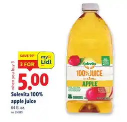 Lidl Solevita 100% apple juice offer
