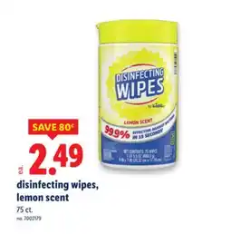 Lidl disinfecting wipes, lemon scent offer