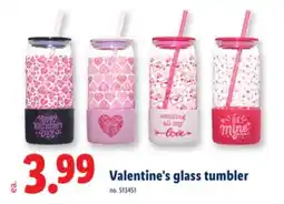 Lidl Valentine's glass tumbler offer
