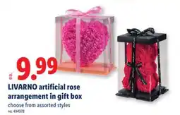 Lidl LIVARNO artificial rose arrangement in gift box offer