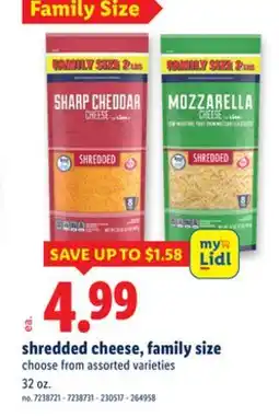 Lidl shredded cheese, family size offer