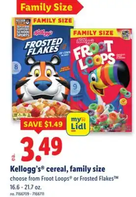 Lidl Kellogg's cereal, family size offer