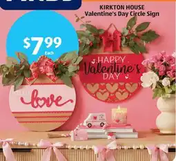 Aldi KIRKTON HOUSE Valentine's Day Circle Sign offer