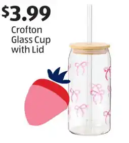 Aldi Crofton Glass Cup with Lid offer