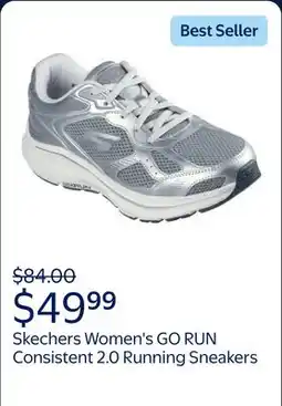 Walmart Skechers Women's GO RUN Consistent 2.0 - Volt Lace-Up Running Sneakers offer