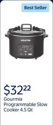 Walmart Gourmia Programmable Slow Cooker 4.5 Qt with Digital Controls and Auto Keep Warm, Black offer