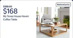 Walmart My Texas House Haven Coffee Table, Living Room, Warm Brown offer