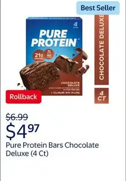 Walmart Pure Protein Bars, Chocolate Deluxe, 21g Protein, Gluten Free, 1.76 oz, 4 Ct offer