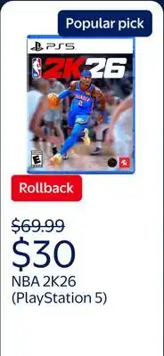 Walmart NBA 2K26 - PlayStation 5 Game offer