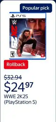 Walmart WWE 2K25 - PlayStation 5 Game offer