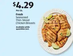 Aldi Fresh Seasoned Thin-Sliced Chicken Breasts offer
