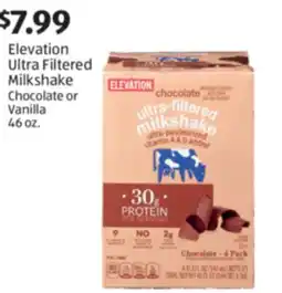 Aldi Elevation Ultra Filtered Milkshake offer