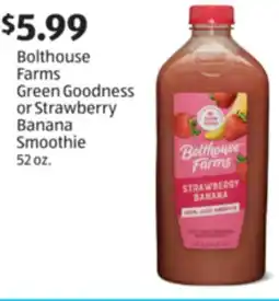Aldi Bolthouse Farms Green Goodness or Strawberry Banana Smoothie offer