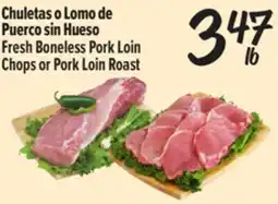 El Super Fresh Fresh Boneless Pork Loin Chops or Pork Loin Roast offer