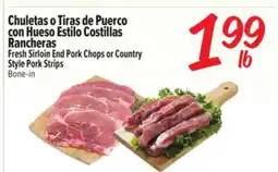 El Super Fresh Fresh Sirloin End Pork Chops or Country Style Pork Strips offer