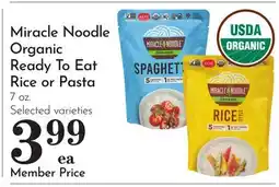 Pavilions Miracle Noodle Organic Ready To Eat Rice or Pasta offer