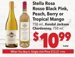 Vallarta Supermarkets Stella Rosa Rosso Black Pink, Peach, Berry or Tropical Mango offer