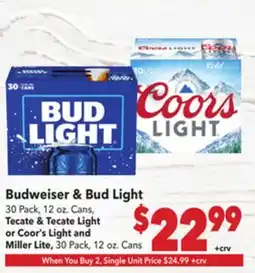 Vallarta Supermarkets Budweiser & Bud Light offer