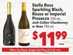 Vallarta Supermarkets Stella Rosa Sparkling Black, Rosso or Imperial Prosecco offer